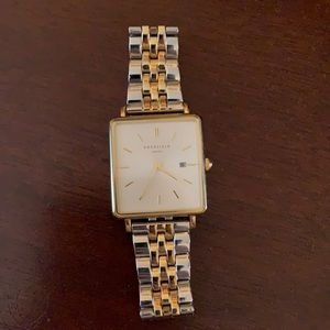 Rosefield body square two tone watch